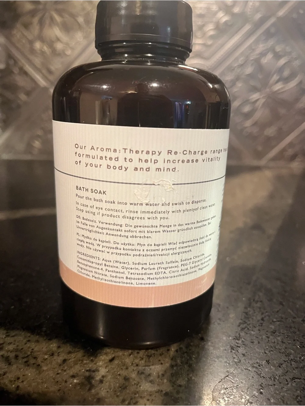 Pecksniffs Re-Charge Bath Soak — cinnamon and ginger